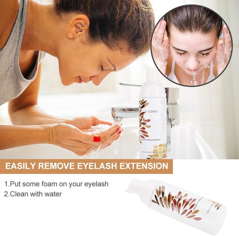woobles Professional Eyelash Remover Foam, Magic Eyelash Extension Remover with Cleaning Brush (# 2) - Image 3